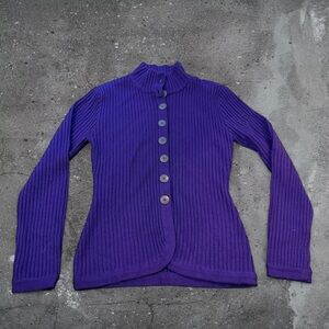 Vintage Neiman Marcus Wool Cardigan Old Money Cinched Waist Sweater